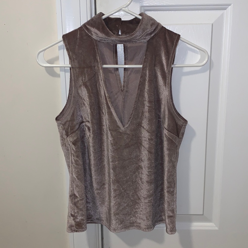 Charlotte Russe cut out velvet tank top
